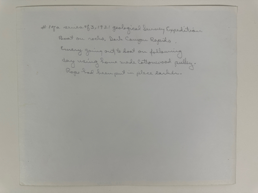 Kolb Brothers' Photography Studio On The South Rim Of The Grand Canyon Photograph Titled '1 Of A Series Of 3 1921 Geological Survey Expedition. Boat On Rocks' 10 X 8 [Photo 10]