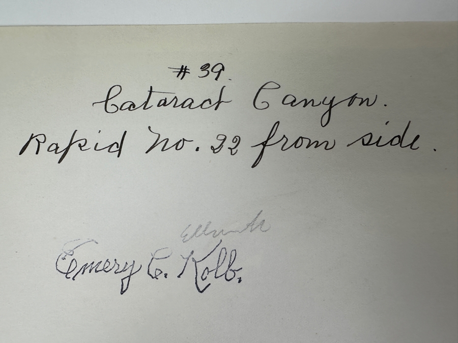 Kolb Brothers' Photography Studio On The South Rim Of The Grand Canyon Photograph Stamped On Verso Emery C. Kolb - Cataract Canyon Rapid No. 22 Of Colorado River From Side 7 X 5 [Photo 8]