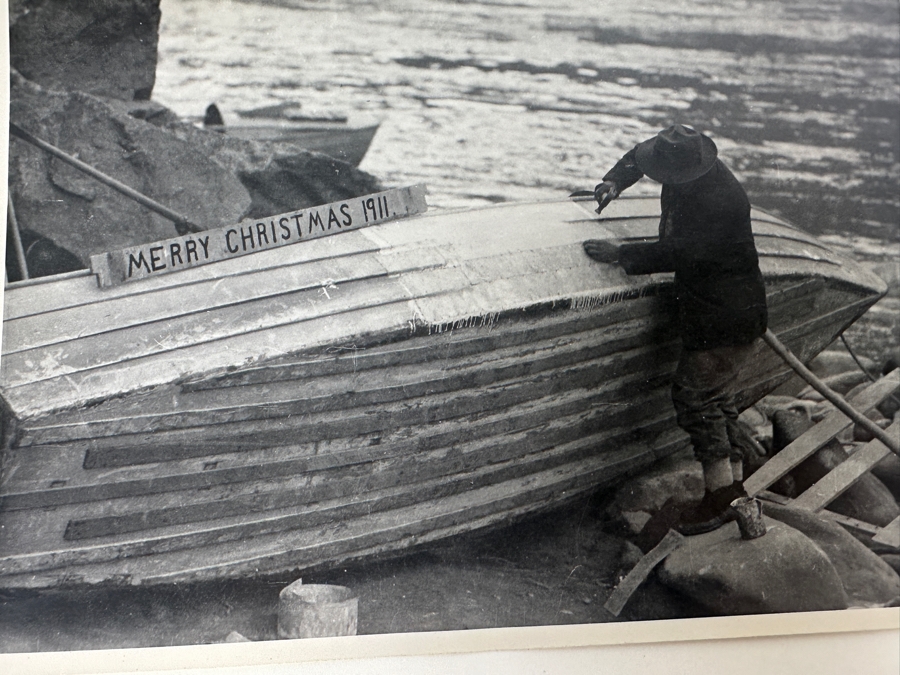 Kolb Brothers' Photography Studio On The South Rim Of The Grand Canyon Photograph Repairing The Edith Boat 1911 Christmas Day 7 X 5 [Photo 4]