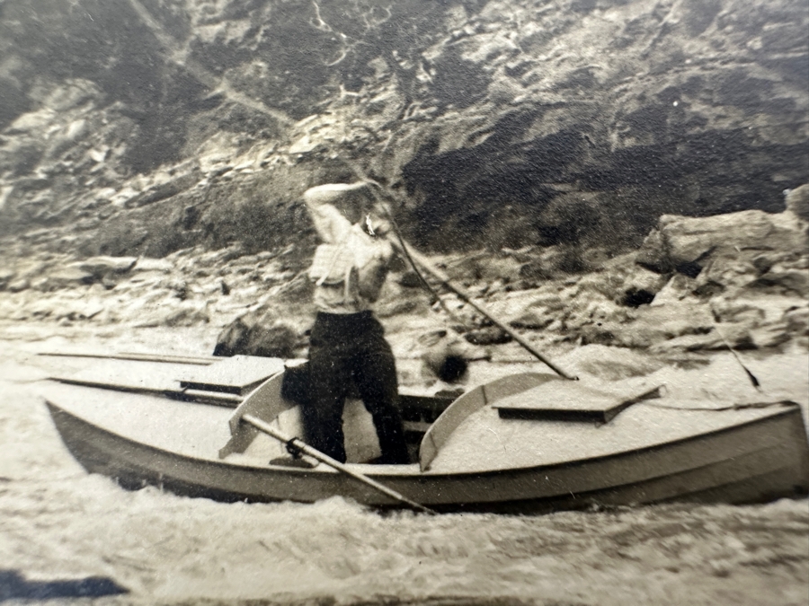 Kolb Brothers' Photography Studio On The South Rim Of The Grand Canyon Photograph Stamped On Verso Emery C. Kolb - Red Canyon. Boat Grounded. Throwing Rope To Man On Shore 7 X 5 [Photo 5]