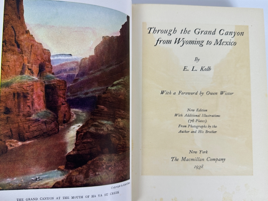 Signed Hardcover Book 1938 Printing Through The Grand Canyon From Wyoming To Mexico Signed By Ellsworth L. Kolb [Photo 13]