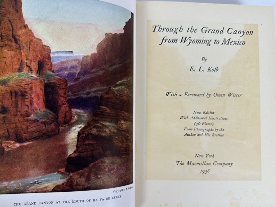 Signed Hardcover Book 1938 Printing Through The Grand Canyon From Wyoming To Mexico Signed By Ellsworth L. Kolb [Photo 12]