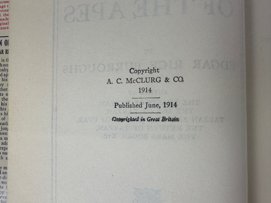 Vintage 1914 Hardcover Book Tarzan Of The Apes By Edgar Rice Burroughs With Scarce Jacket [Photo 7]