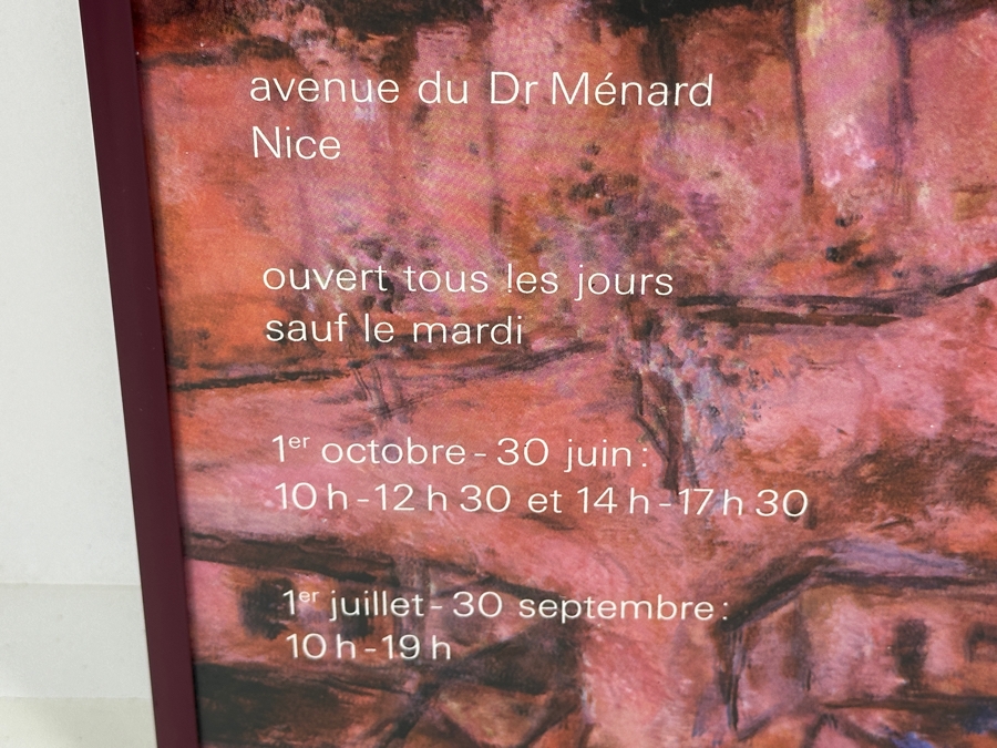 Vintage Framed Marc Chagall Exhibition Poster Musee National Message Biblique - The Marc Chagall National Museum (Chagall Biblical Message) 16 X 23.5 [Photo 5]