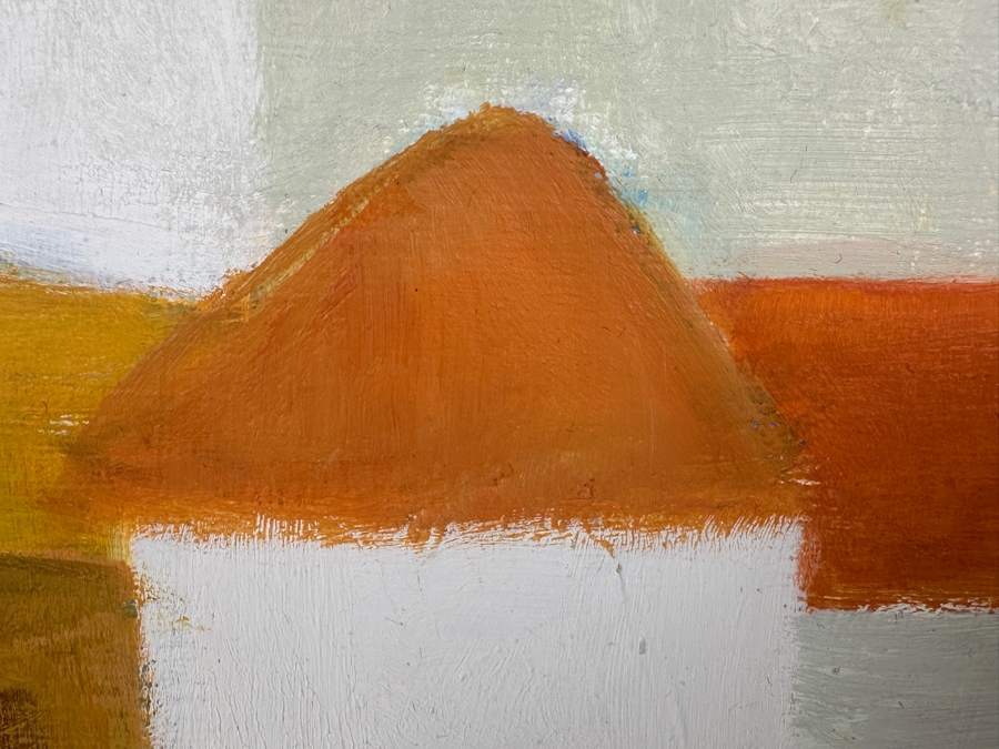 Mary Gehr (1910-1997, American) Original Modernist Acrylic Painting Titled 'Tigani: Island Of Samos Greece' 21 X 19 [Photo 8]