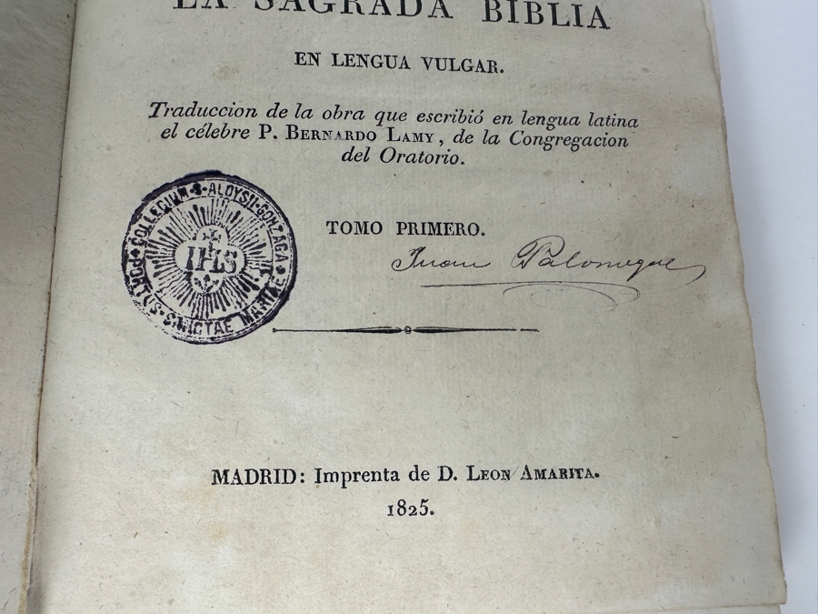 Antique 1825 Hardcover Book Introduction To The Holy Scripture The Device for Understanding With Greater Ease And Clarity The Holy Bible Volume One Madrid With Maps And Illustrations - See Photos [Photo 8]