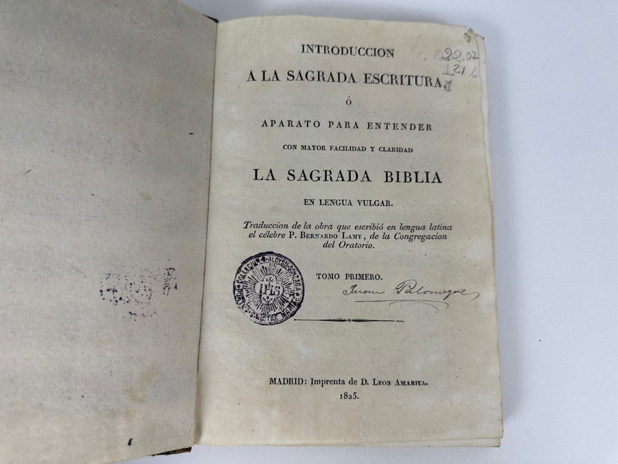 Antique 1825 Hardcover Book Introduction To The Holy Scripture The Device for Understanding With Greater Ease And Clarity The Holy Bible Volume One Madrid With Maps And Illustrations - See Photos [Photo 7]