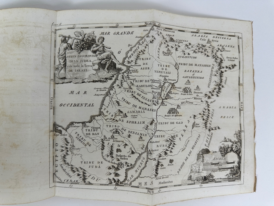 Antique 1825 Hardcover Book Introduction To The Holy Scripture The Device for Understanding With Greater Ease And Clarity The Holy Bible Volume One Madrid With Maps And Illustrations - See Photos [Photo 15]