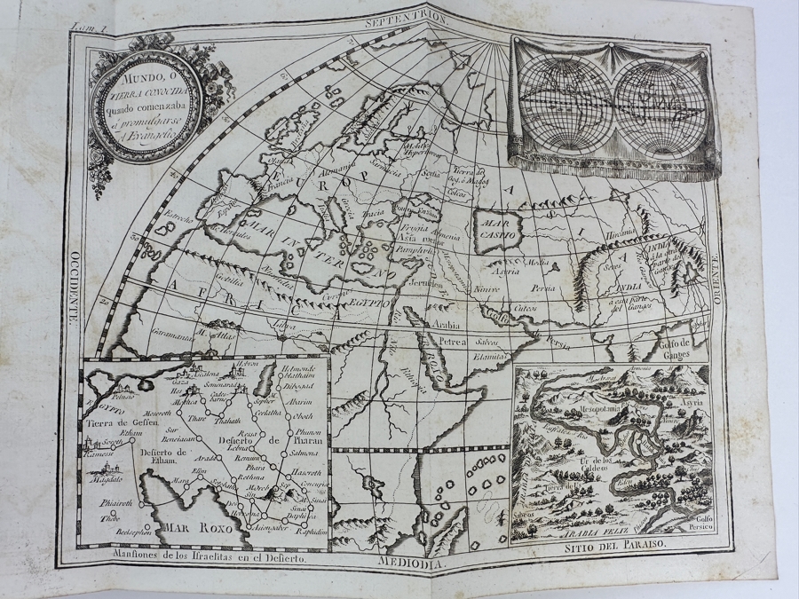 Antique 1825 Hardcover Book Introduction To The Holy Scripture The Device for Understanding With Greater Ease And Clarity The Holy Bible Volume One Madrid With Maps And Illustrations - See Photos [Photo 14]