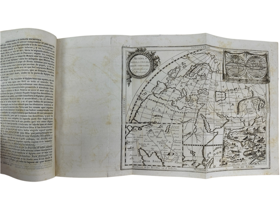 Antique 1825 Hardcover Book Introduction To The Holy Scripture The Device for Understanding With Greater Ease And Clarity The Holy Bible Volume One Madrid With Maps And Illustrations - See Photos [Photo 3]