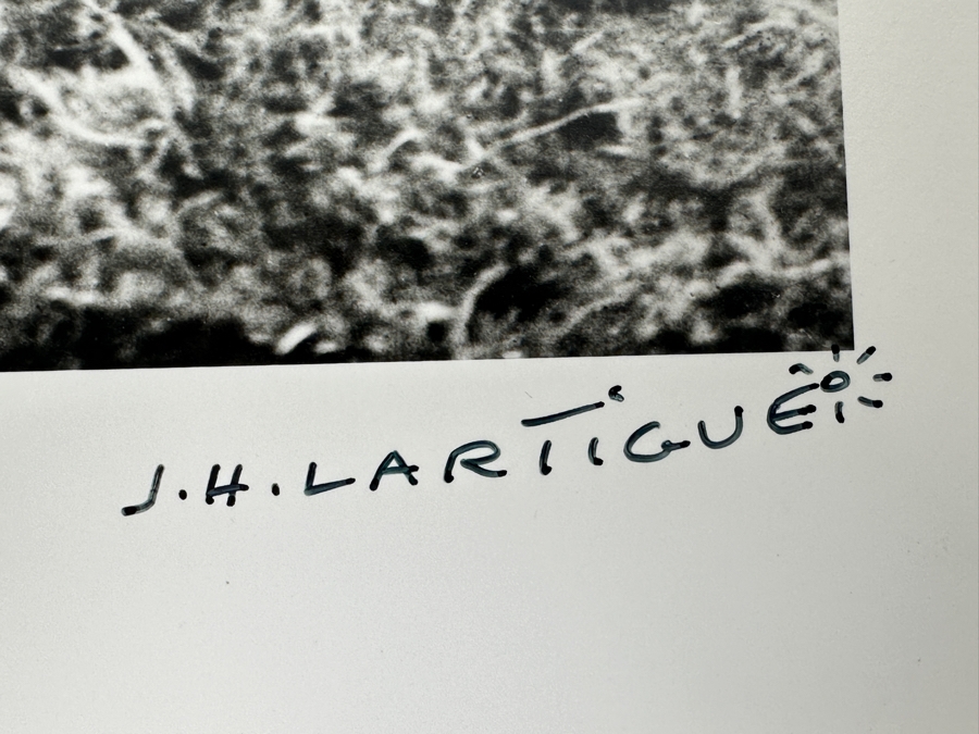 Jacques Henri Lartigue (1894-1986, France) Hand Signed Photograph Zissou Caught In The Blast Of The Amerigo's Propeller 1911 Gelatin Silver Print, Printed Later, Signed In Ink J. H. Lartigue 13.5 X 9.5 Estimate $5,000-$7,000 [Photo 4]
