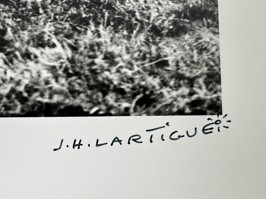 Jacques Henri Lartigue (1894-1986, France) Hand Signed Photograph Zissou Caught In The Blast Of The Amerigo's Propeller 1911 Gelatin Silver Print, Printed Later, Signed In Ink J. H. Lartigue 13.5 X 9.5 Estimate $5,000-$7,000 [Photo 3]
