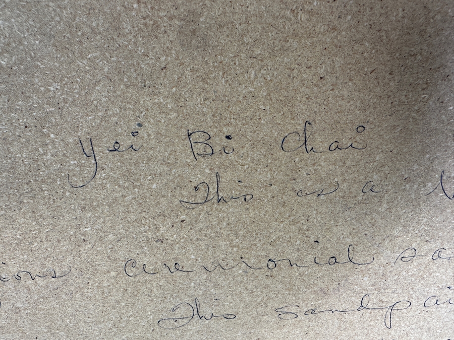 Vintage Nelson Lewis Sand Painting That Won An Award At The 1975 American Indian Western Relic Show And Sale In Los Angeles 24 X 24 Framed 30 X 30 [Photo 12]