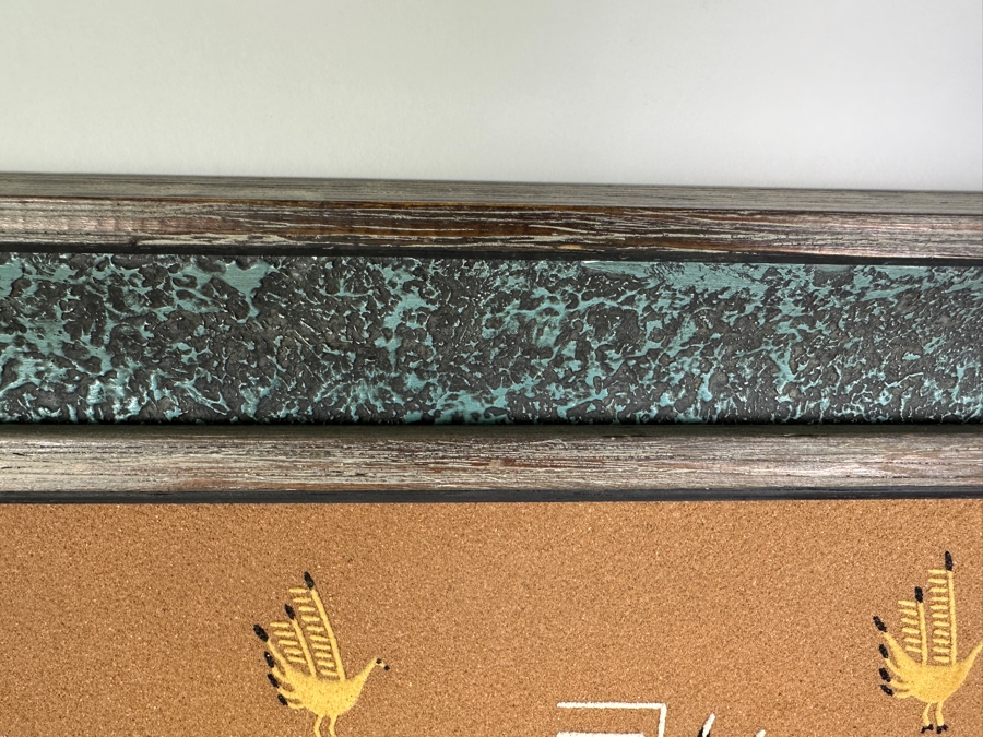 Vintage Nelson Lewis Sand Painting That Won An Award At The 1975 American Indian Western Relic Show And Sale In Los Angeles 24 X 24 Framed 30 X 30 [Photo 10]