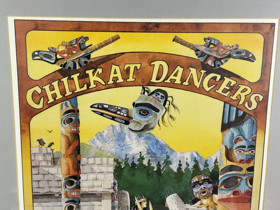 Vintage 1987 J. E. Svenson Chilkat Dancers Haines Alaska Poster Framed 22 X 28 [Photo 3]