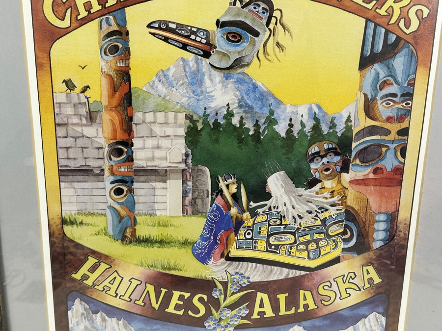 Vintage 1987 J. E. Svenson Chilkat Dancers Haines Alaska Poster Framed 22 X 28 [Photo 4]