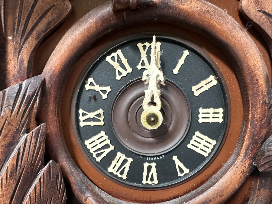 Vintage German Carved Wooden Cuckoo Clock Hunter Style - Needs Servicing 24'H [Photo 3]