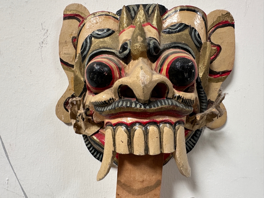 Vintage Rangda Balinese Indonesian Mask 9W X 24L [Photo 2]