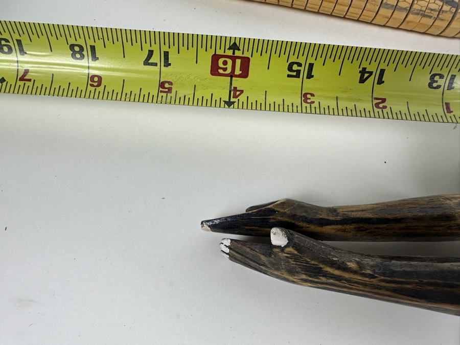 Vintage Wooden Monkey Puppet 16L And Wooden Articulated Snake 19L [Photo 12]