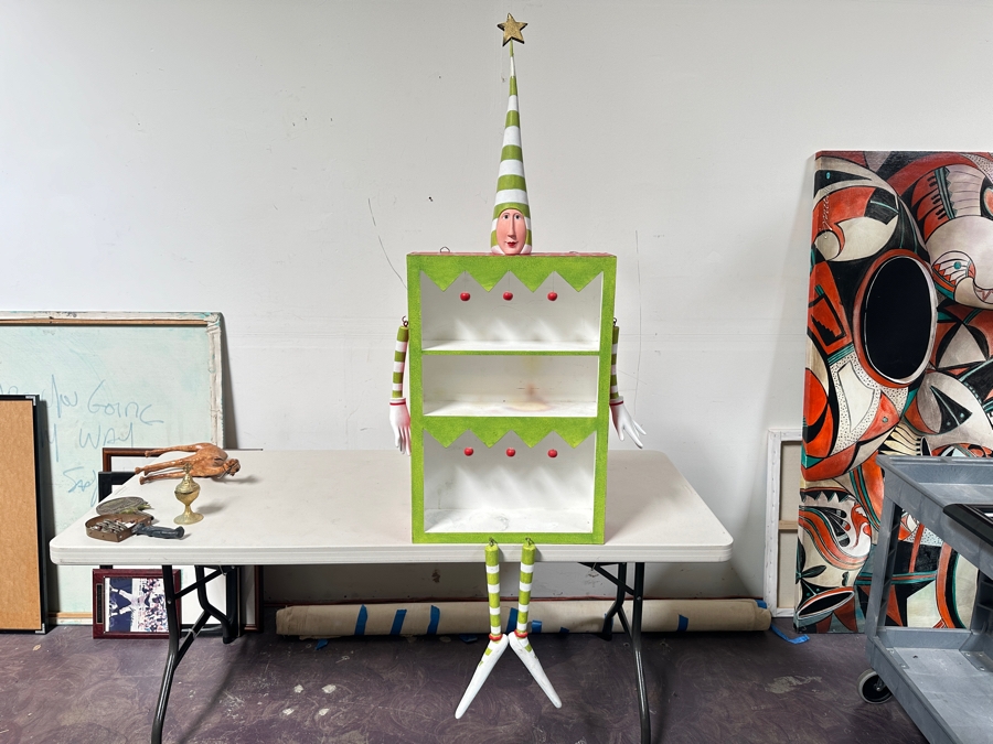 Custom Elf Wall Shelf Unit With Head And Hanging Arms & Feet 26W X 72H X 6D [Photo 3]