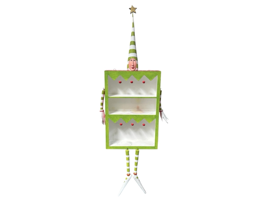 Custom Elf Wall Shelf Unit With Head And Hanging Arms & Feet 26W X 72H X 6D