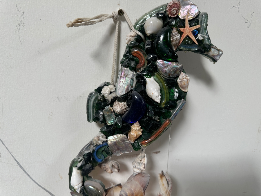 Organic Seashell Wind Chime With Seahorse 31H [Photo 2]