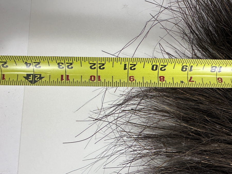 Vintage Hand-painted Carved Wooden Mask With Hair 22W X 18H [Photo 6]