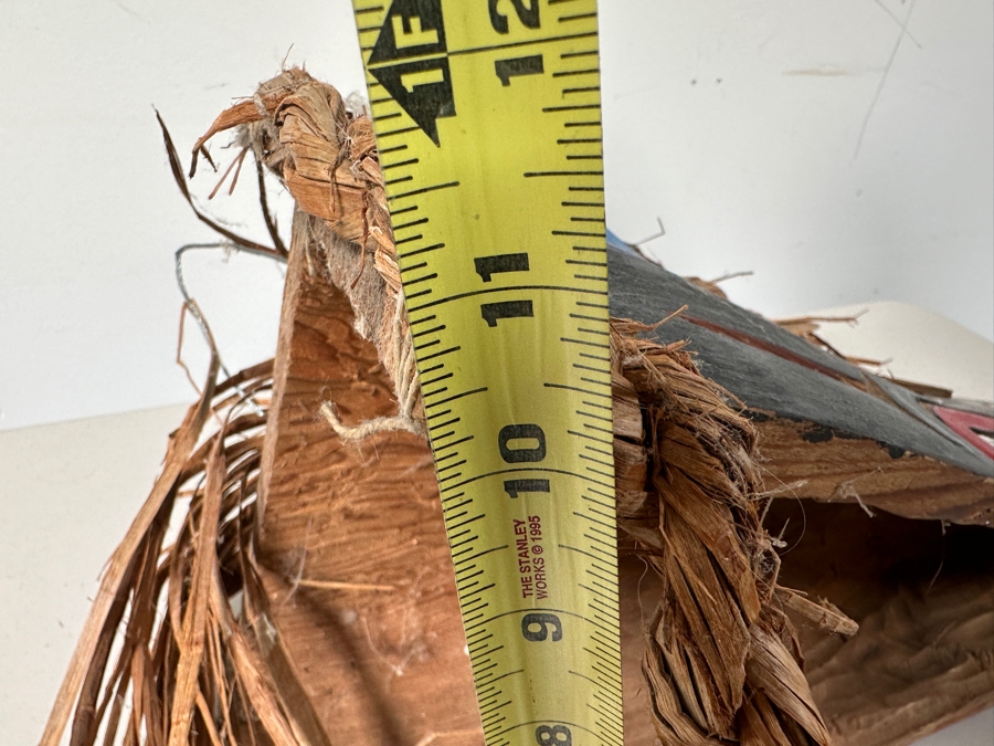 Tlingit Wolf Carved Wooden Hand-painted Ceremonial Dance Mask With Raffia Hair Pacific Northwest Coast 26'L X 10'D X 12'H Estimate $4,000 [Photo 16]