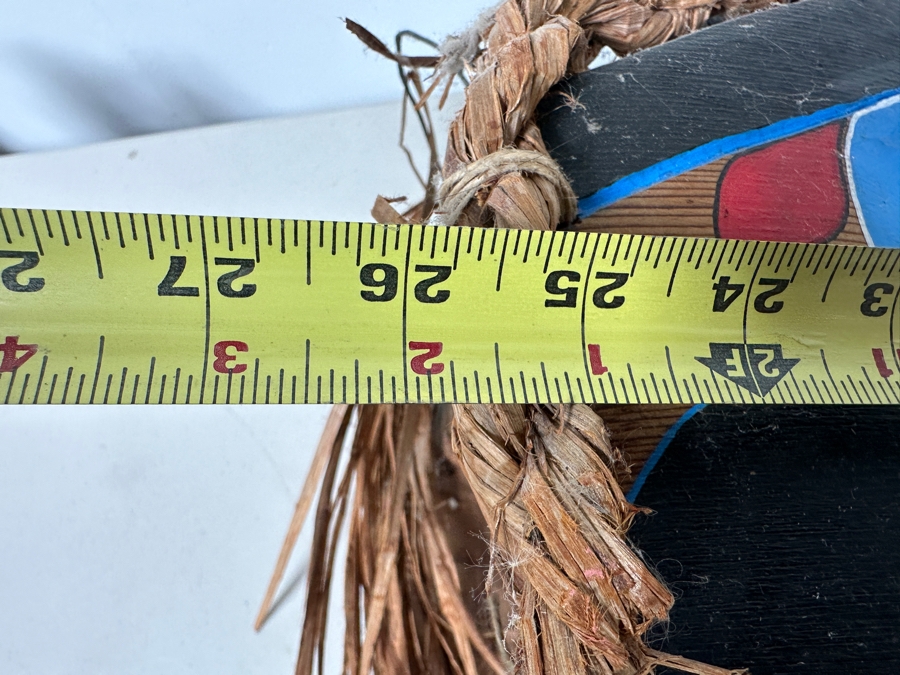 Tlingit Wolf Carved Wooden Hand-painted Ceremonial Dance Mask With Raffia Hair Pacific Northwest Coast 26'L X 10'D X 12'H Estimate $4,000 [Photo 15]