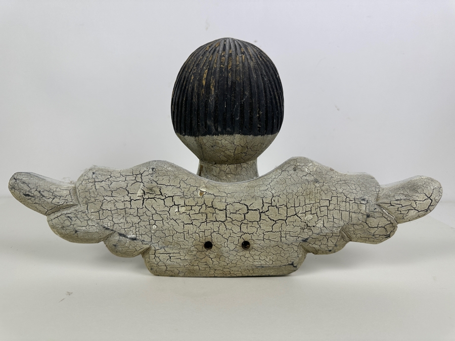 Vintage Primitive Hand Carved Wood Angel Bust 16'W x 5'D x 9'H [Photo 6]