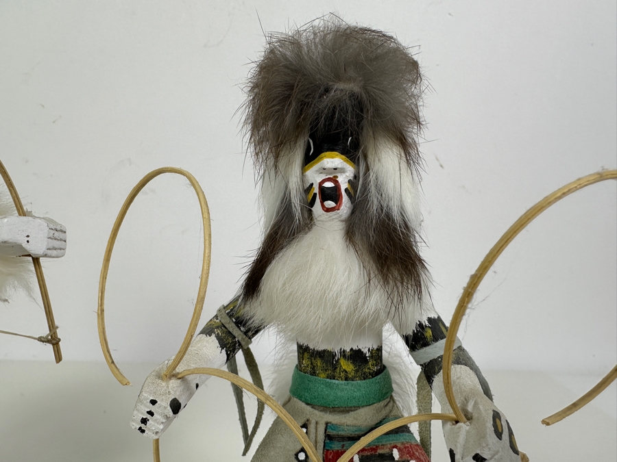 Pair Of Vintage Kachina Dolls: Navajo By S. Yazzie And Hoop By Long [Photo 4]