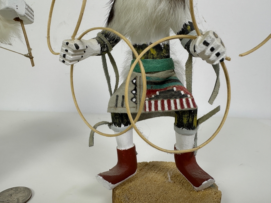Pair Of Vintage Kachina Dolls: Navajo By S. Yazzie And Hoop By Long [Photo 3]