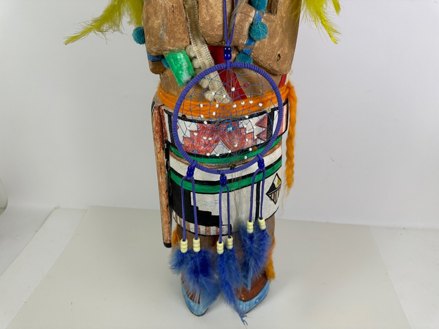 Vintage Large Hopi Buffalo Kachina Doll One Piece Wood Carving Polychrome 37'H Estimate $8,500 [Photo 11]