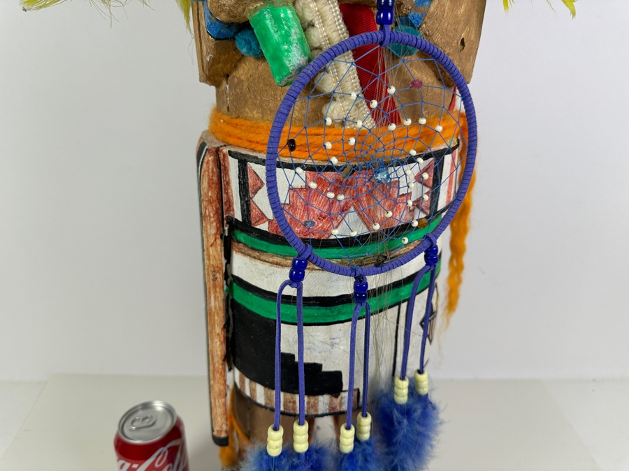 Vintage Large Hopi Buffalo Kachina Doll One Piece Wood Carving Polychrome 37'H Estimate $8,500 [Photo 8]