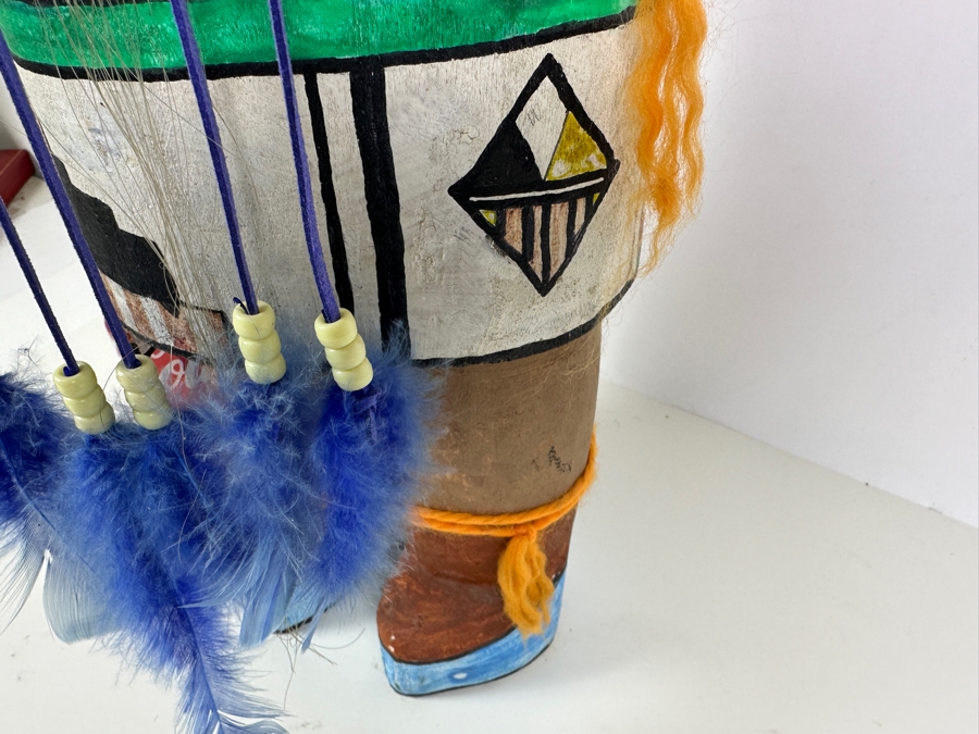 Vintage Large Hopi Buffalo Kachina Doll One Piece Wood Carving Polychrome 37'H Estimate $8,500 [Photo 12]