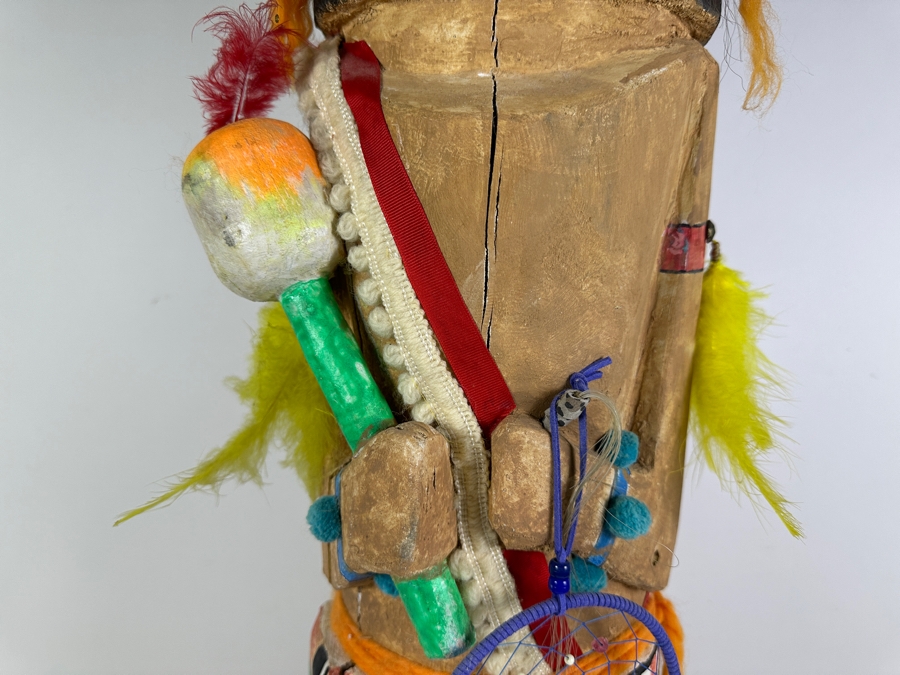 Vintage Large Hopi Buffalo Kachina Doll One Piece Wood Carving Polychrome 37'H Estimate $8,500 [Photo 7]