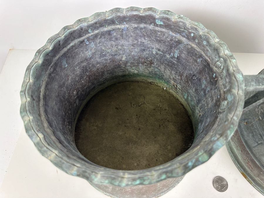 Just Added - Pair Of Vintage Copper Vessels 17H & 7.5H [Photo 5]