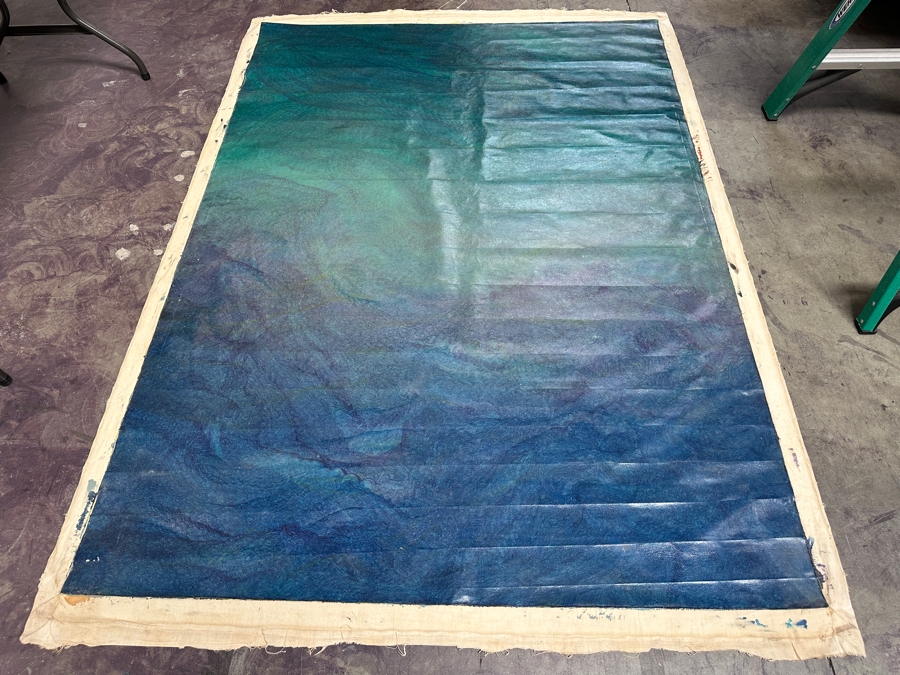 Oversized Original 1973 Reginald Hager Acrylic Modernist Painting On Canvas 70 x 97 [Photo 5]