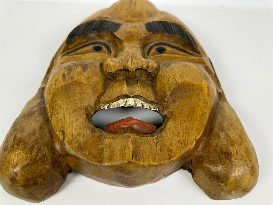 Just Added - Large Relief Carved Wooden Buddha Head 12W X 16L X 3D [Photo 2]