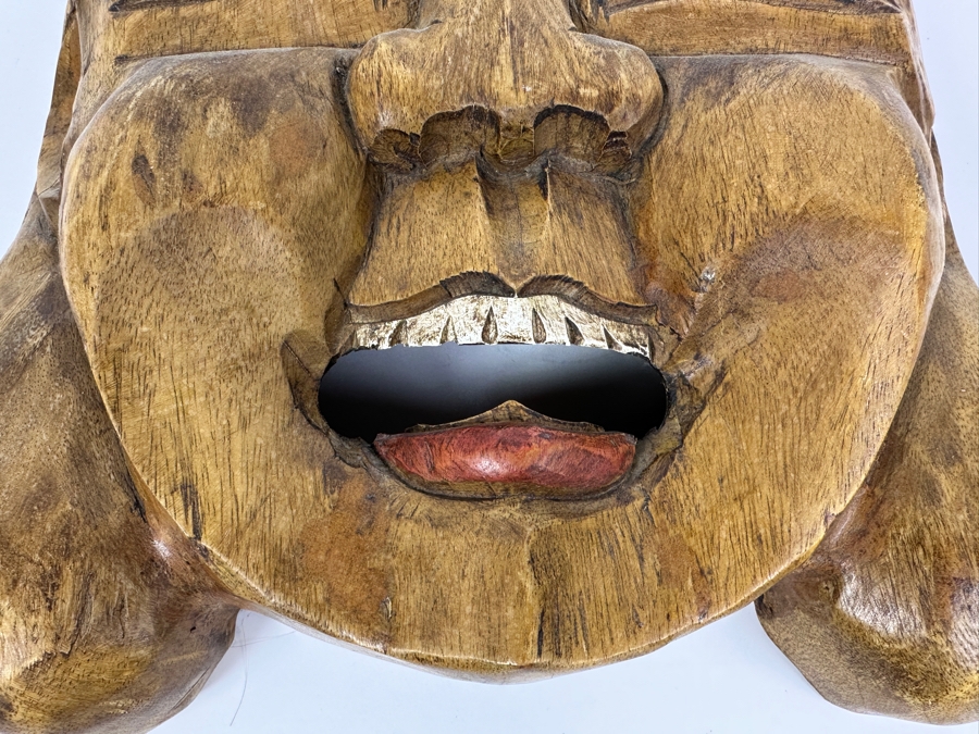 Just Added - Large Relief Carved Wooden Buddha Head 12W X 16L X 3D [Photo 3]