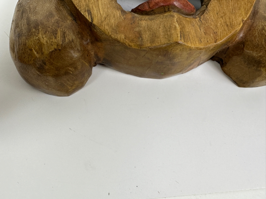 Just Added - Large Relief Carved Wooden Buddha Head 12W X 16L X 3D [Photo 6]