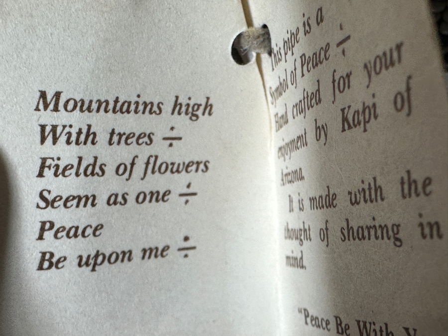 Native American Peace Pipe by Kapi of Arizona with Beading, Fur, Feathers and Antler 33'L [Photo 9]