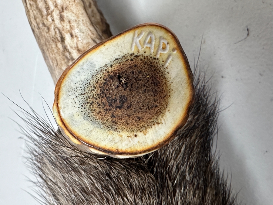 Native American Peace Pipe by Kapi of Arizona with Beading, Fur, Feathers and Antler 33'L [Photo 13]