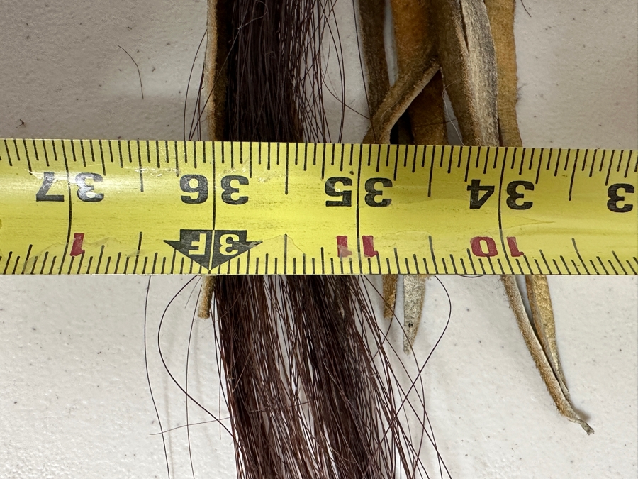 Just Added - Handmade Native American Dreamcatcher Antler With Beadwork, Feathers, Fur & Hair 36W X 26H [Photo 10]