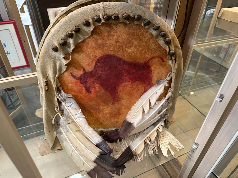 Reproduction Crow War Shield Montana Pre 1830 Rawhide, Buckskin Fringe, Brass Bells and More [Photo 10]