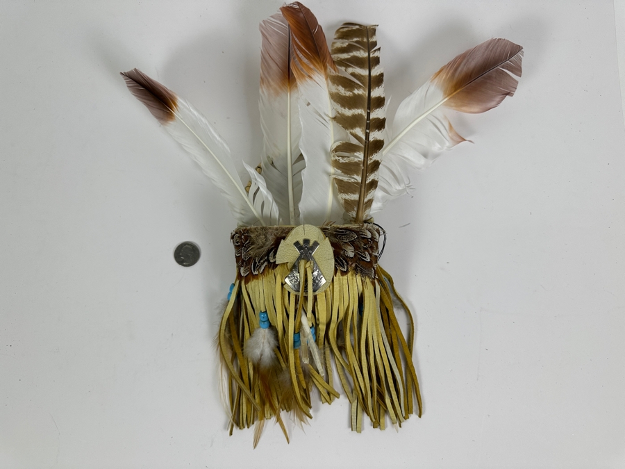 Just Added - Handmade Wall Basket With Feathers 5.5W X 7H [Photo 2]