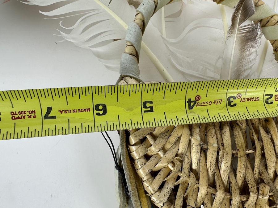 Just Added - Handmade Wall Basket With Feathers 5.5W X 7H [Photo 6]