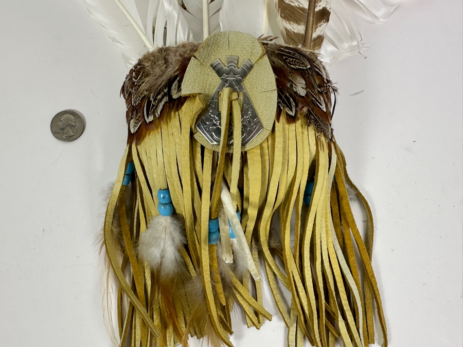 Just Added - Handmade Wall Basket With Feathers 5.5W X 7H [Photo 3]