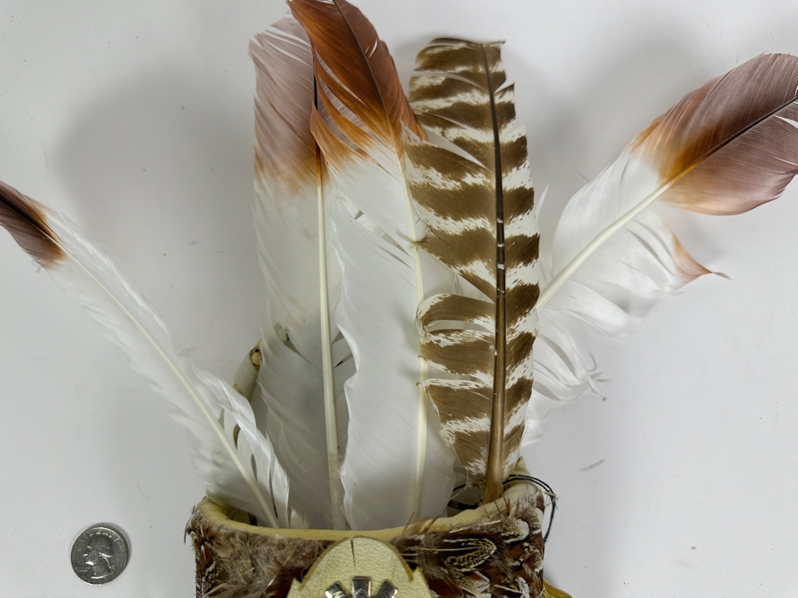 Just Added - Handmade Wall Basket With Feathers 5.5W X 7H [Photo 4]