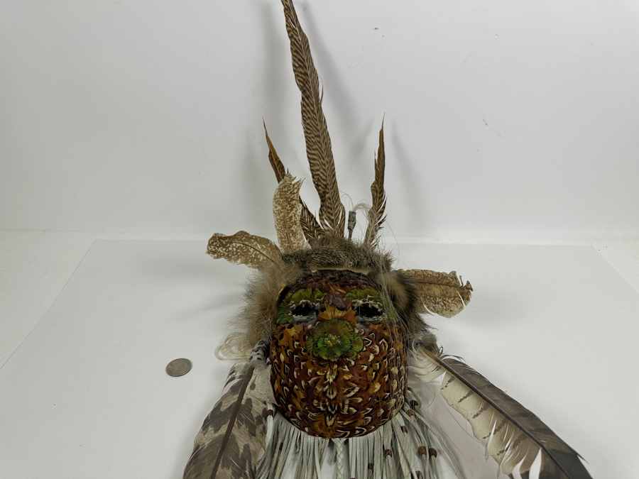 Just Added - Judy Light Feather Adams 'Desert Winds' Spirit Mask Yaquina Artist Signed On Back [Photo 12]